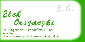 elek orszaczki business card